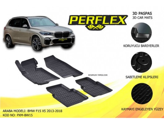 PASPAS 3D X-MAT HAVUZLU BMW F15 X5 14 SİYAH