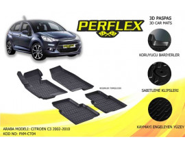 PASPAS 3D X-MAT HAVUZLU CITROEN C3 02-10 SİYAH