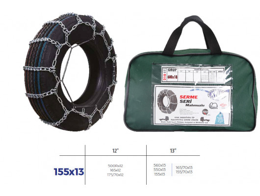 PATİNAJ ZİNCİRİ BİNEK VE HAFİF TİC.ARAÇ SERME 12-13 JANT 560x13 ZİNCİR EBATLARI İÇİN RESİME BAKINIZ