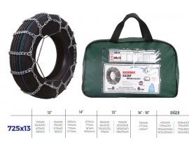 PATİNAJ ZİNCİRİ BİNEK VE HAFİF TİC.ARAÇ SERME 13-14-15-16 JANT 725x13 ZİNCİR EBATLARI İÇİN RESİME