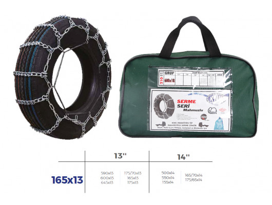 PATİNAJ ZİNCİRİ BİNEK VE HAFİF TİC.ARAÇ SERME 13-14 JANT 590x13 ZİNCİR EBATLARI İÇİN RESİME BAKINIZ