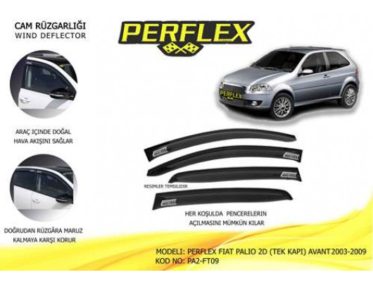 PD2-FT09 CAM RÜZGARLIĞI FIAT PALIO 2D TEK KAPI AVANT 2003-2009 2 Lİ