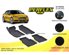 PERFLEX 3D X-MAT HAVUZLU PASPAS ÇEŞİTLERİ SİYAH AUDI A1 2010-2018 3D X-MAT 5 PCS