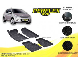 PERFLEX 3D X-MAT HAVUZLU PASPAS ÇEŞİTLERİ SİYAH HYUNDAI ELANTRA 2015 3D X-MAT 5 PCS