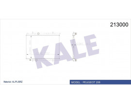 RADYATÖR 206 00 1.4İ-1.6 16V-2.0HDI 90 MEK AC KLİMASIZ 378x536x18