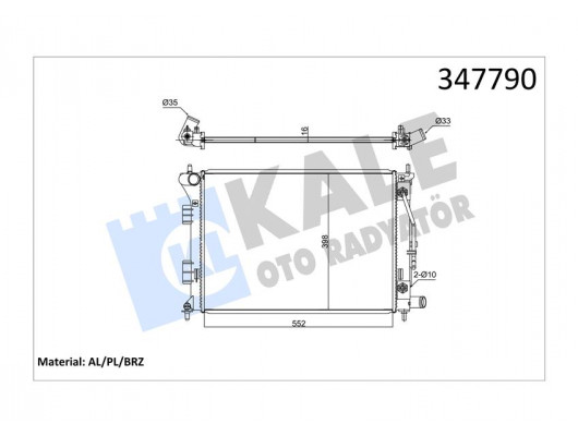 RADYATÖR AL/PL/BRZ I30 1.4I-1.6I-1.6GDI 12 ELANTRA 10 KIA CERATO-CERATO KOUP-SOUL AT