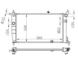 RADYATÖR ASTRA F 1.4-1.6-1.8-2.0 AC MEK 590x377x34
