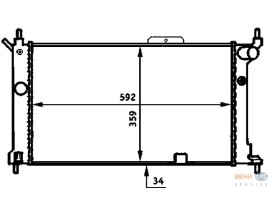 RADYATÖR ASTRA F 1.4-1.6-1.8-2.0 AC MEK 590x378x23