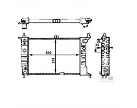 RADYATÖR ASTRA F 1.4-1.6-1.8-2.0 AC OTOM 592x359x34