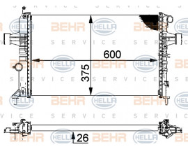 RADYATÖR ASTRA G-ZAFIRA 1.4 16V-1.6 16V-1.8 16V-2.0 16V-2.2 16V AC KLİMASIZ MEKANİK 600x375x26