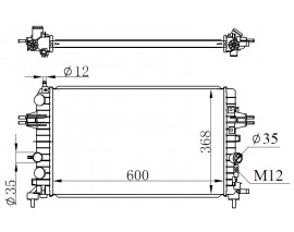 RADYATÖR ASTRA H- ZAFIRA 1.6-1.8 AC KLİMASIZ MEK 602x369x16