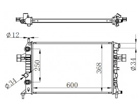 RADYATÖR BRAZING ASTRA G-ZAFIRA 1.4 16V-1.6 16V-1.8 16V-2.0 16V-2.2 16V AC KLİMASIZ MEK OTOM BR 600