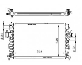 RADYATÖR BRAZİNG CORSA C-COMBO-TIGRA 1.3 CDTI-1.7 CDTI AC MEK 600x368x26