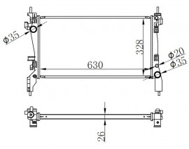 RADYATÖR BRAZİNG FIORINO 1.3 MTJ 08 BRAZİNG 630x318x22