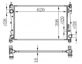 RADYATOR BRAZİNG MT 620X398X16 FİAT DOBLO 1.3 MJTD 09 KAVİSLİ BAĞLANTI 617854