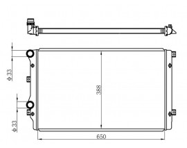 RADYATÖR CADDY III-GOLF V-PASSAT-A3-ALTEA-TOLEDO III-OCTAVIA 1.9TDI AC KLİMASIZ MEK 650x415x34