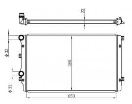 RADYATÖR CADDY III-GOLF V-PASSAT-A3-ALTEA-TOLEDO III-OCTAVIA 1.9TDI AC KLİMASIZ MEK BRAZ 650x388x22