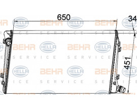 RADYATÖR CADDY-PASSAT-GOLF-JETTA-OCTAVIA-TOURAN-ALTEA-SUPERB 2.0TDI 04-13 650X451 X34