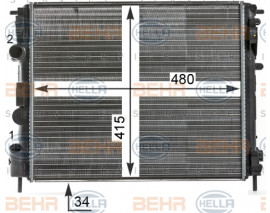 RADYATÖR CLIO II-KNG -LOGAN-SOLENZA-1.5DCİ-1.4-1.6 16V-1.9DTI AC MEK 480x415x34