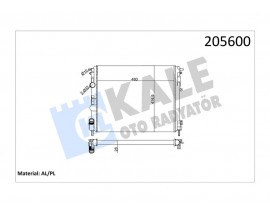 RADYATÖR CLIO II-KNG-LOGAN1.5 DCI-1.6 16V-1.9 DTI-K4M AC KLİMASIZ MEK 480x414.5x23 2SIRA AL PL