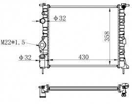 RADYATÖR CLIO II-LOGAN 04 KNG 01 MGN 96 1.4-1.61.5D-1.9 KLİMASIZ MEK 430x377x23