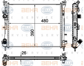 RADYATÖR CLIO II-SYMBOL II 1.5DCI AC MEK 480x390x26
