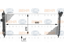 RADYATÖR CORSA B-TIGRA 1.2-1.4 16V-1.6 16V AC KLİMASIZ OTOM 680x275x27