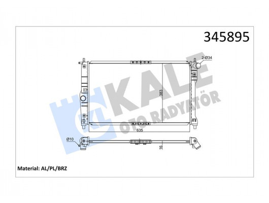 RADYATÖR DAEWOO LANOS 1.4-1.5-1.6 97 635x382x16 AC MEK AL/PL/BRZ