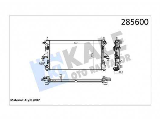 RADYATÖR DUCATO 2.3JTD-3.0JTD-BOXER-JUMPER 3.0 HDİ 06 KLİMALI MEK 1 SIRA ALB SİSTEM
