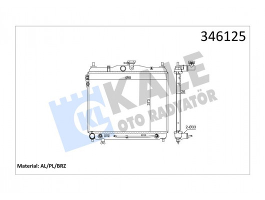 RADYATÖR HYUNDAI GETZ 1.6 02-05 370x490x26 AC /- OTOM AL/PL/BRZ