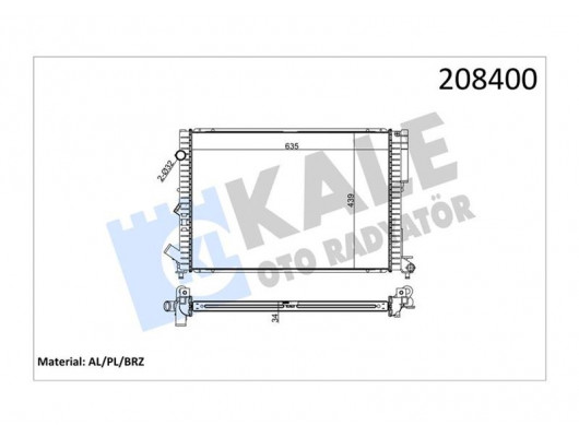 RADYATÖR LGN 1.8-2.0 16V-2.2 D ESPACE III 2.0 AC MEK OTOM 1 SIRA PA SİSTEM 635x441x47