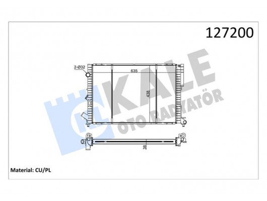 RADYATÖR LGN 1.8-2.0 16V-2.2 D ESPACE III 2.0 AC MEK OTOM 2 SIRA PA SİSTEM 635x441x47
