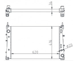 RADYATÖR MEK. LINEA 1.3 JTD AC KLİMASIZ MEK 620x416x34