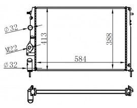 RADYATÖR MGN I-SCENIC 1.4-1.6-1.8-2.0 16V AC MEK LOGAN 1.5 DCİ 586x415x23