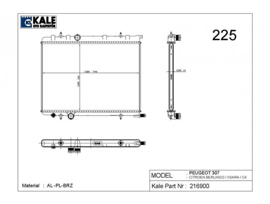 RADYATÖR P307 1.4 ie-XSARA-BERLINGO 1.6 ie 16V 1 SIRA ALB SİSTEM