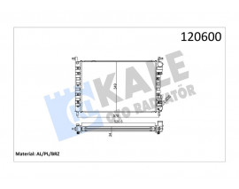 RADYATÖR PALIO-ALBEA 1.2-1.4-1.6 16V AC KLİMASIZ MEK 521x349x34 1 SIRA ALB SİSTEM