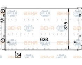 RADYATÖR PASSAT-GOLF III 2.8 VR6-POLO-LUPO 1.4 16V-1.7SDI-IBIZA II-CORDOBA-AROSA- AC MEK 628x378x34