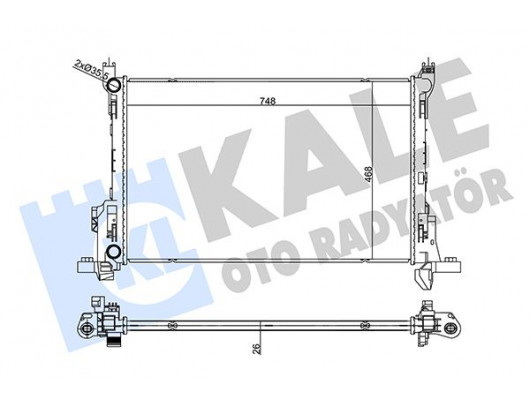 RADYATÖR TRAFIC 1.6/2.0DCI 14 VIVARO B 1.6CDTI-TALENTO 1.6D 16 MT 26MM AL/BRZ 748X468X26 -93868353
