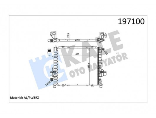RADYATÖR TWNG 96 1.2 ENJ 16V AC MEK OTOM 430x395x24 1 SIRA ALB SİSTEM