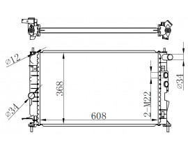RADYATÖR VECTRA B AC KLİMASIZ MEK BRAZİNG 608x358x26