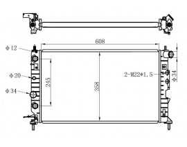 RADYATÖR VECTRA B AC KLİMASIZ MEK OTOM 617x377x34