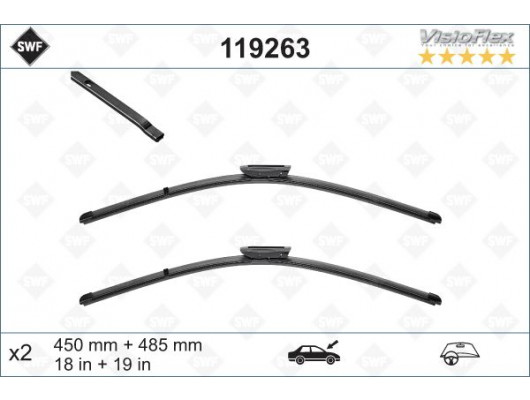 SİLECEK 45 48.5 X2 FLATBLADE MİNİ R55 12 R56 10 F56 13 R57 10 R58 11 R59 12