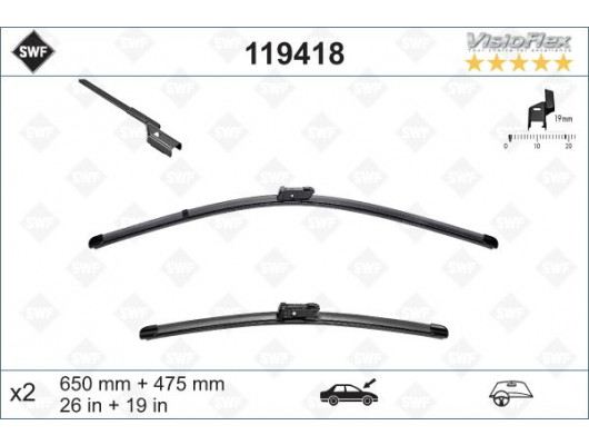 SİLECEK 65 48cm FLATBLADE-MUZ TİPİ MONDEO 3.07 VOLVO C70 06 574651