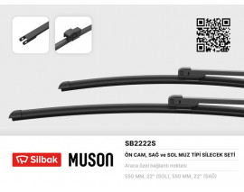 SİLECEK SÜPÜRGESİ 550/550MM MUZ TİPİ A4-S4 AVANT 03/01 10/03 - A4 CABRIOLET 04/02 11/03 CABRIOLET 05/97 08/00