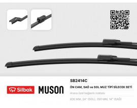 SİLECEK SÜPÜRGESİ 600/350mm MUZ TİPİ FIAT 500 07 500e 20