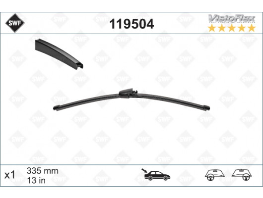 SİLECEK SÜPÜRGESİ ARKA GOLF5-GOLF6-POLO-IBIZA-TIGUAN 335 mm