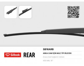 SİLECEK SÜPÜRGESİ ARKA MUZ TİPİ 405mm DOBLO II TEK KAPI 02/10 SPRINTER - CRAFTER 04/06