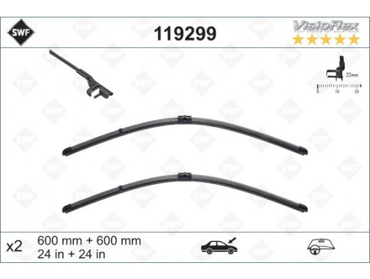 SILECEK SUPURGESI TAKIMI 600mm / 600mm MERCEDES W204 S204 C204 C218 X218 W212 S212 C207 A207 SWF