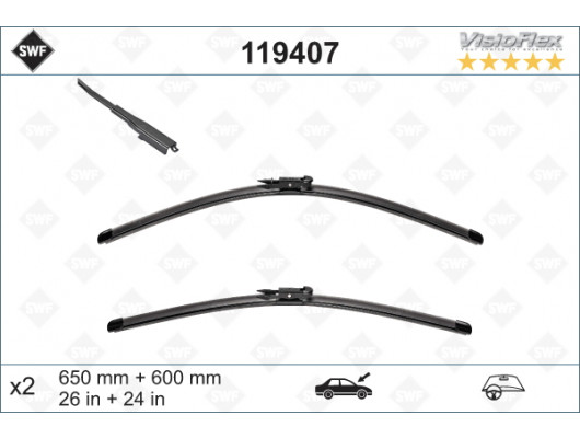SILECEK SUPURGESI TAKIMI 650mm / 600mm MERCEDES SPRINTER B906 . VW CRAFTER 30-35-50 SWF