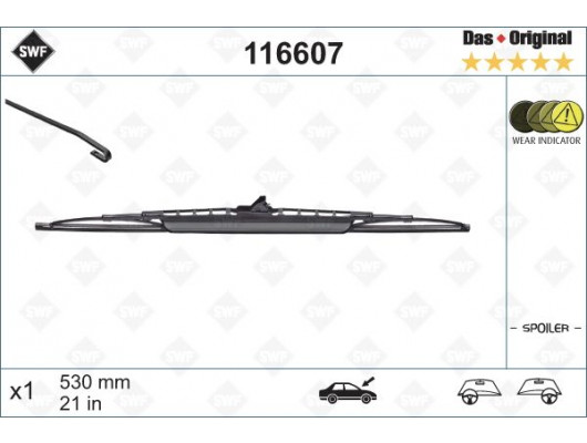 SİLECEK SWF 53cm x1 SPOİLERLİ GOLF III IV A3-A4-BMW 3-GOLF 3-PASSAT INCA IBIZA LEON AVENSIS